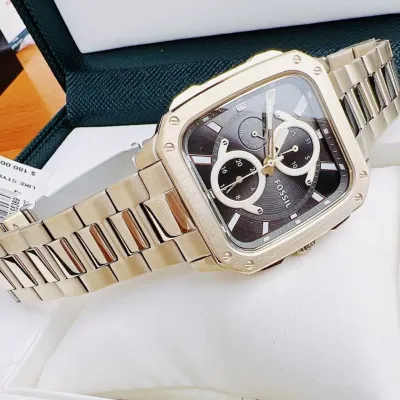 Fossil Inscription Gunmetal Dial Men's Watch